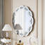 Miroir mural rond argenté 31,5 pouces Wave