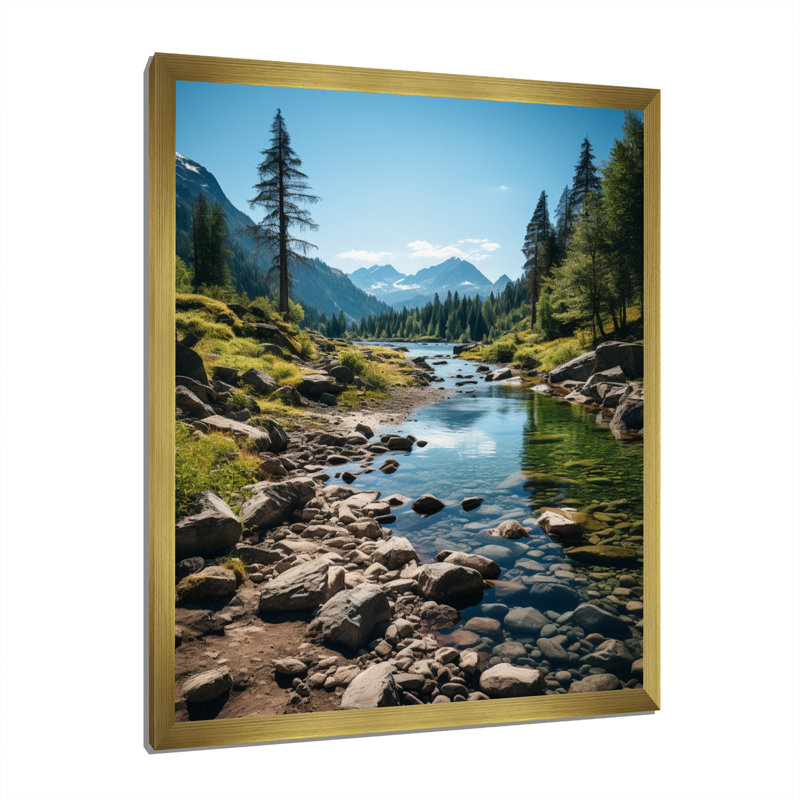 Behja Canada, paysage d'émeraude sauvage sur toile, H 32 po x l 24 po x P 1 po, Encadrement doré