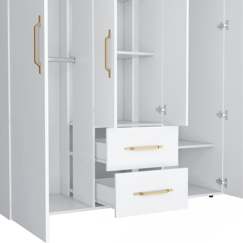 Armoire blanche 2 portes tout-en-un
