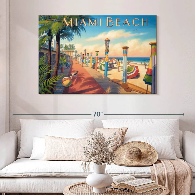 Ravi, salutations de Miami Beach, H 32 po x l 48 po