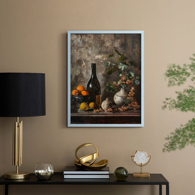 Reproduction encadrée FLORAL Series DCCXII - bois massif, H 11 po x l 9 po, Bleu