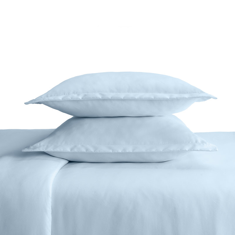 Light Blue Queen/Full Cotton Duvet and Sham Set