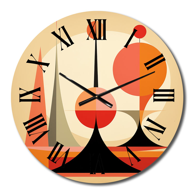Pleine horloge murale Mid-Century, Petit