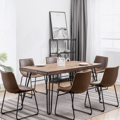 Versatile 7-Piece Industrial Style Dining Set Ideal For Any Room With Premium Comfort And Durability