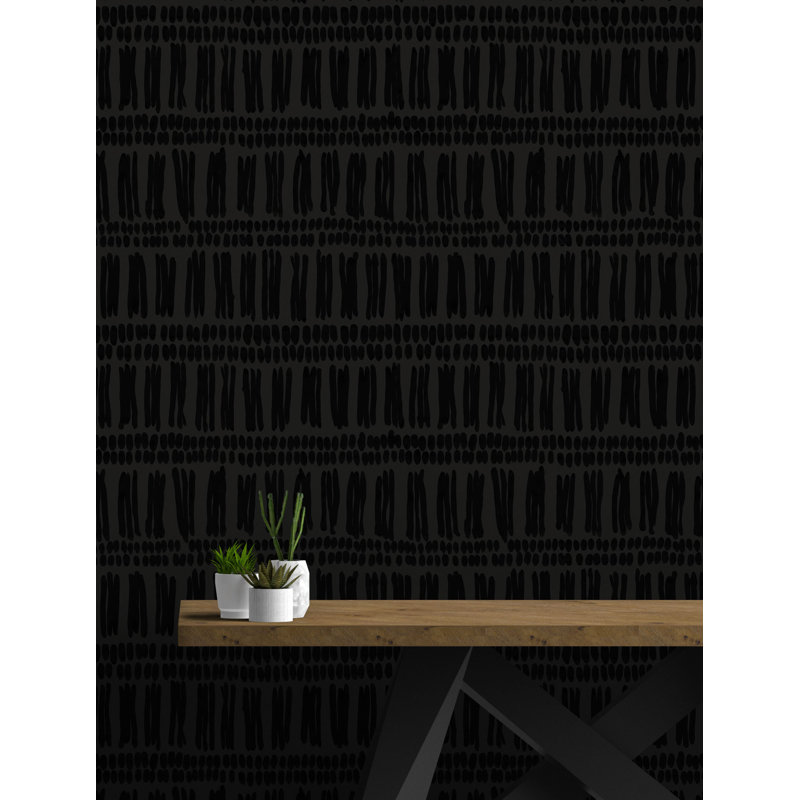 Orlo Abstract Wallpaper by Susan Hable, Black/Gray
