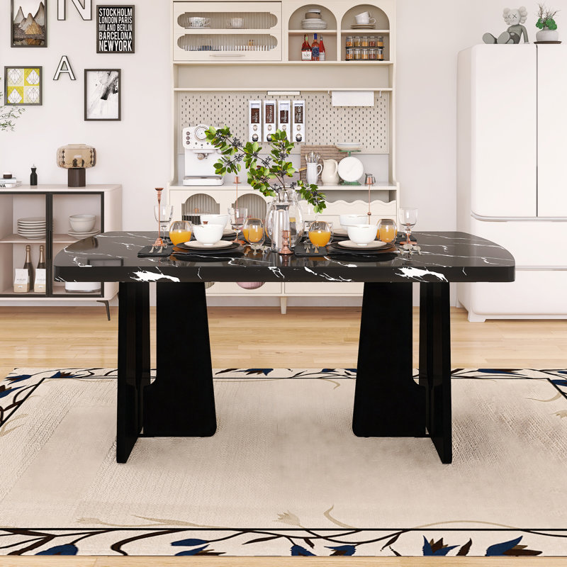 Table de salle à manger 63,00 po, Noir