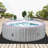 82" Inflatable Hot Tub Spa for 5–7 People, 130 Air Jets Portable Outdoor Home Spa with Built-In Pump, Heater up to 104°F, Lockable Energy-Saving Cover, 2 Cup Holders, 4 Replacement Filters, 264 Gallon Capacity