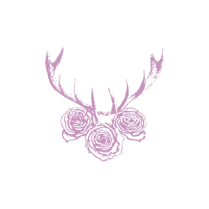 Décalcomanie murale cerf antler, Lilas