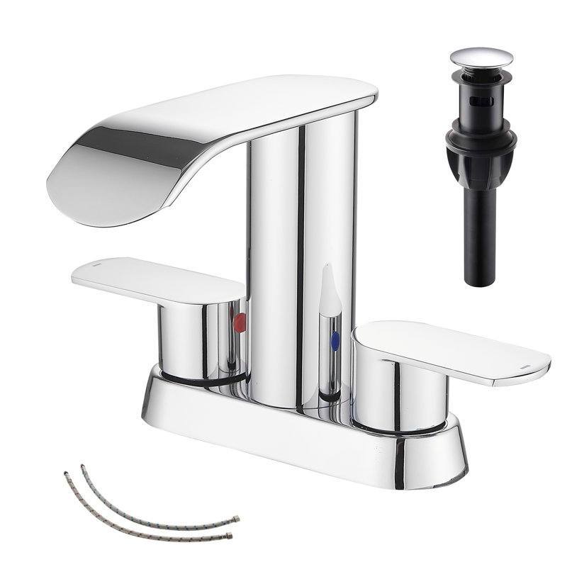 Centerset Bathroom Faucet, Polished Chrome