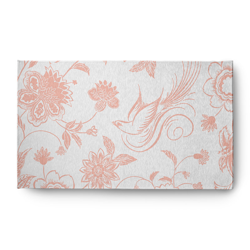 Aubane Chenille Floral Indoor / Outdoor Rug, Rectangle 3' x 5'