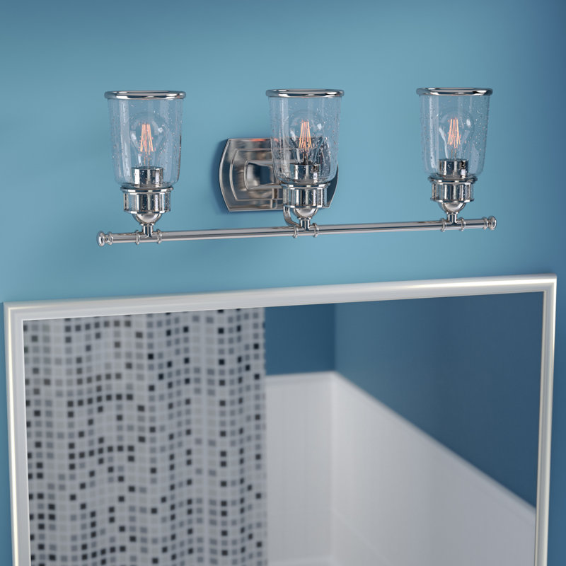 Éclairage pour meuble-lavabo à 3 lumières à intensité variable Derrick, Chrome poli
