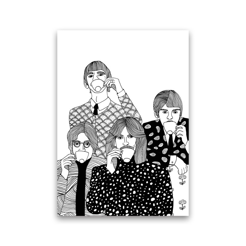 Beatles Tea by Carissa Tanton - Print, 42cm H x 30cm W x 1cm D, Unframed