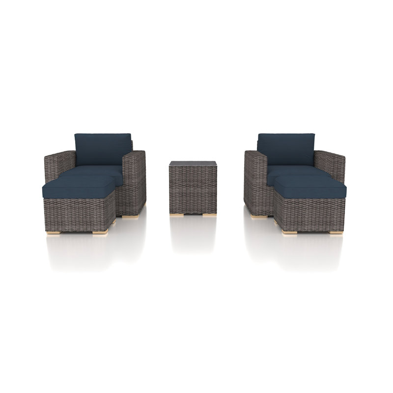 Dune Outdoor 5 - Piece Conversation Set, Spectrum Indigo Sunbrella®