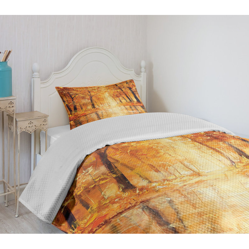 Twin White Quilted Bedspread Set with Pillow Sham