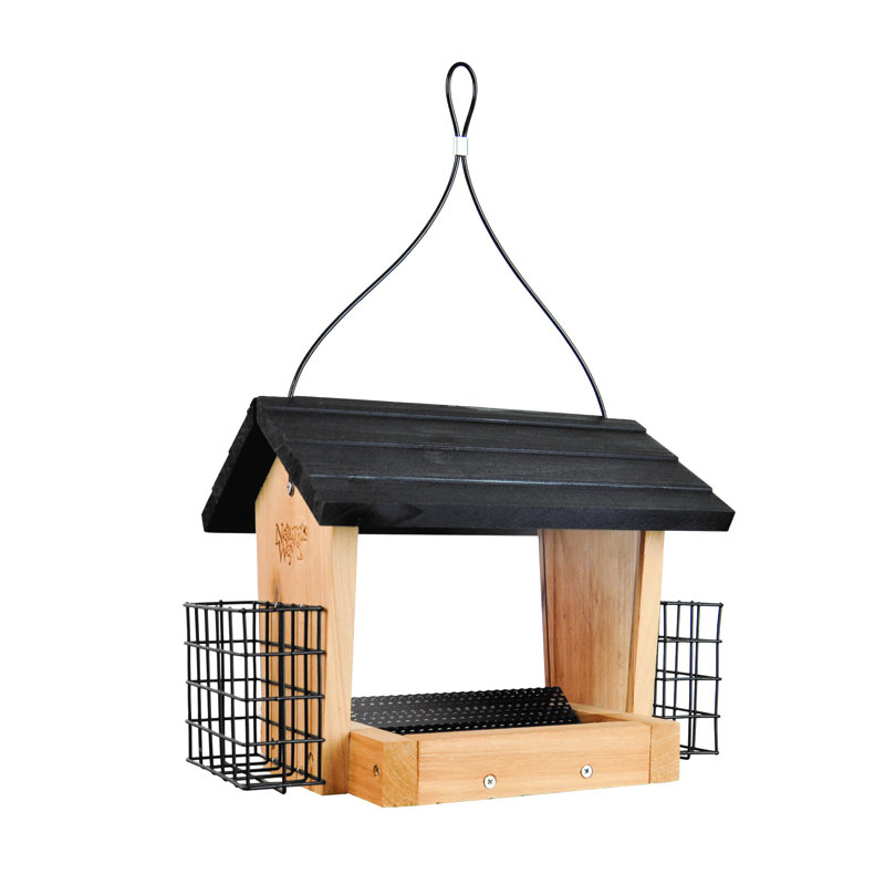 Cèdre - mangeoire d'oiseaux 3QT Hopper avec suif