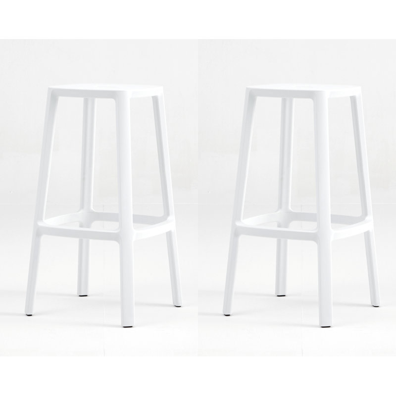 Tabouret de bar et de comptoir Cadrea, Tabouret de bar (siège d'une hauteur de 30 po), Blanc