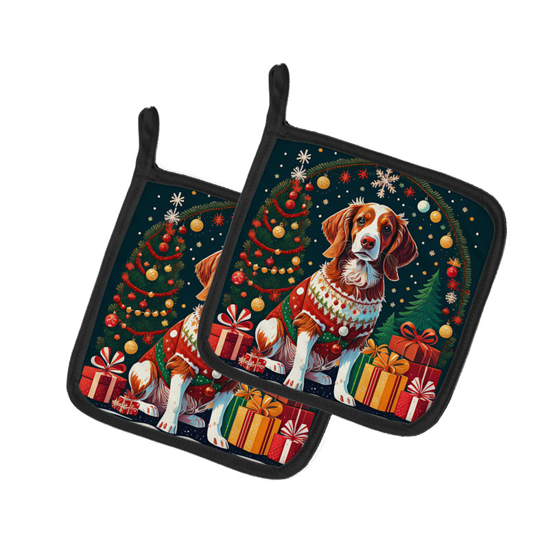 Paire d'épagneuls de Noël Brittany