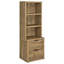 Bibliothèque à 3 tablettes avec tiroir verrouillable, bois d'ingénierie à utiliser, égratignure, objets de valeur dans la chambre à coucher avec bois, idéal pour ranger des livres