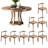 Nordic solid wood round table set with turntable