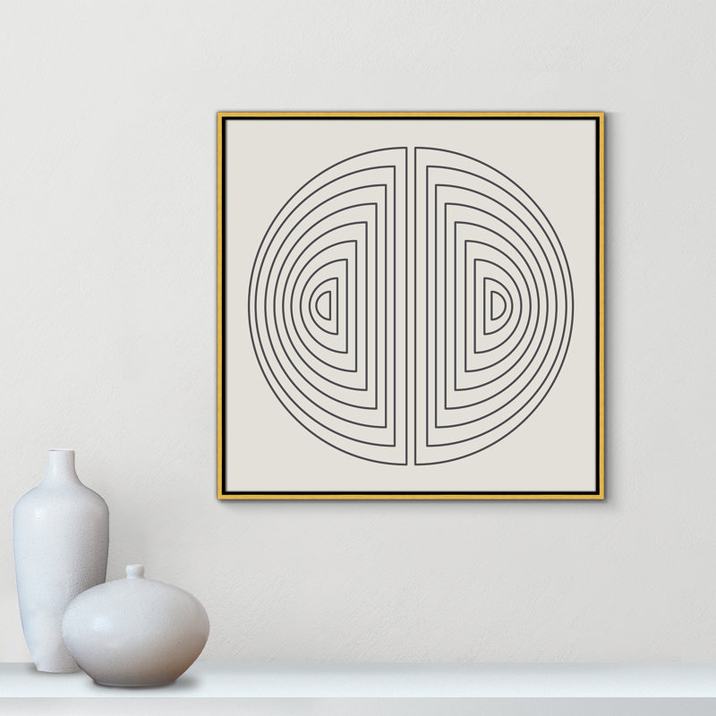 «Semi Moons» par Julia Balfour - reproduction imprimée, H 31,5 po x l 31,5 po x P 2 po, Toile encadrée d'or