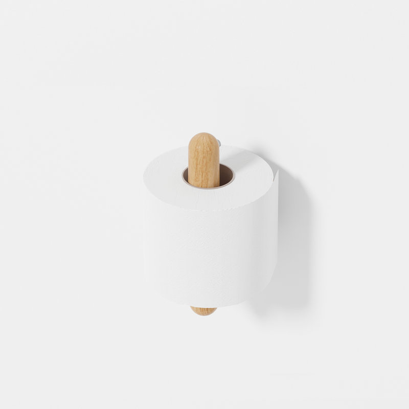Estell Wall Mounted Toilet Paper Holder, Natural Oak