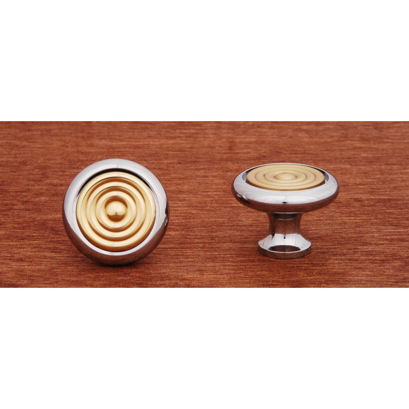 CK Series 1 1/4" Diameter Mushroom Knob, Chrome / Brass