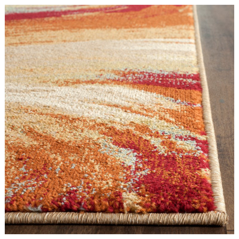 Ora Cream/Orange Area Rug, 4' x 6'