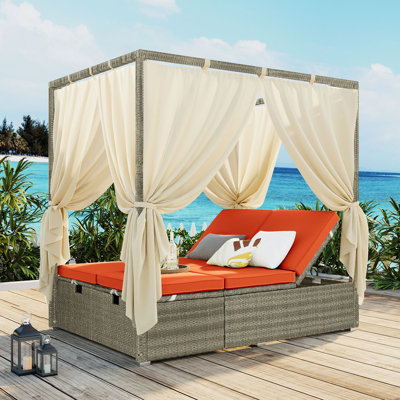 Adjustable Outdoor Sun Lounger With Canopy