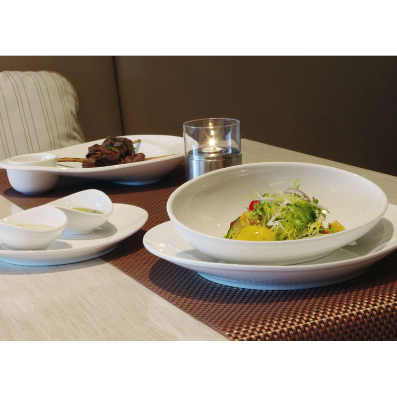 Front Of The House Ellipse Porcelain Divided Serving Dish