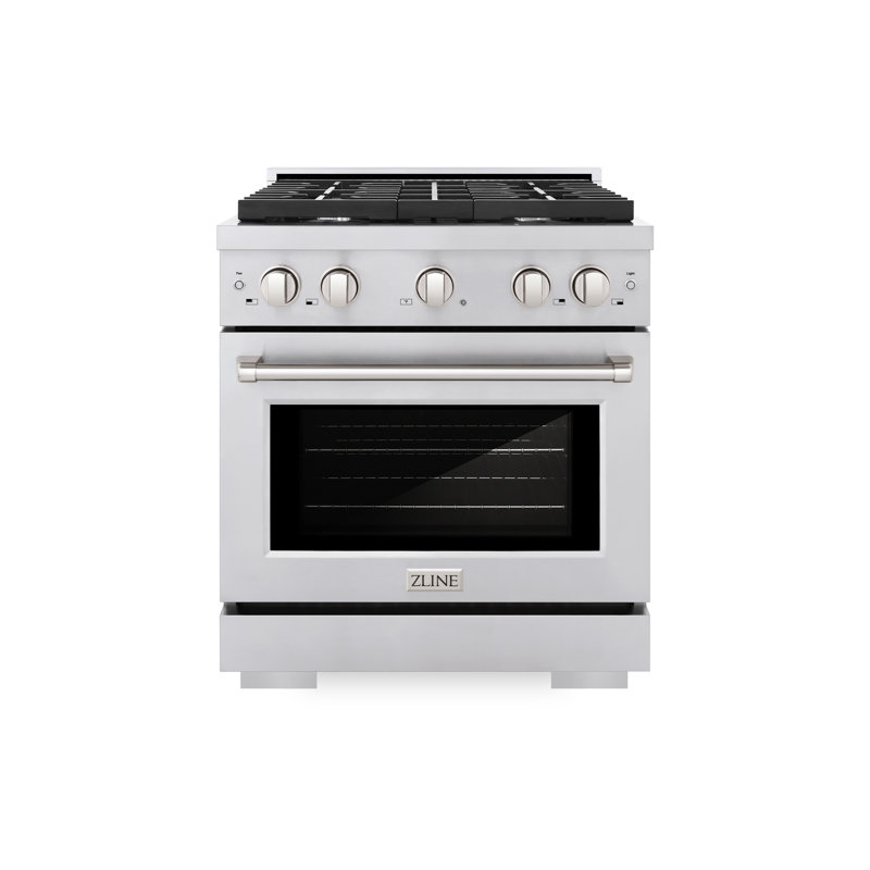 ZLINE 30 in. 4.2 cu. ft. Paramount Dual Fuel Range W/ 4 Burner Gas Cooktop & Electric Convection Oven in Stainless Steel (SDR30)