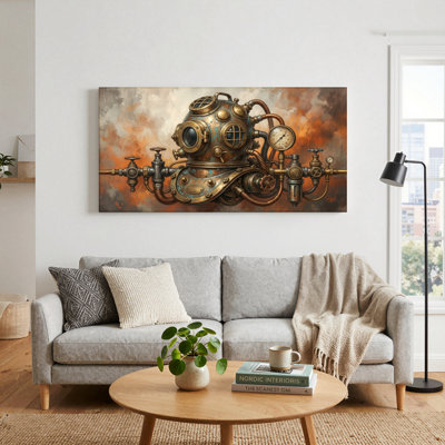 Steampunk Diving Canvas Wall Art Oil Painting Print Set Of 1
