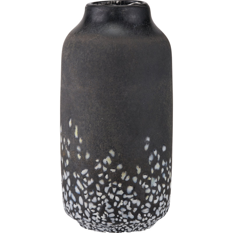Etna Black and White Glass Table Vase