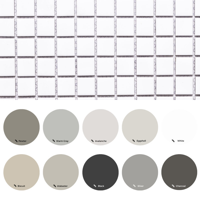 15" X 12" Porcelain Mosaic Wall Tile