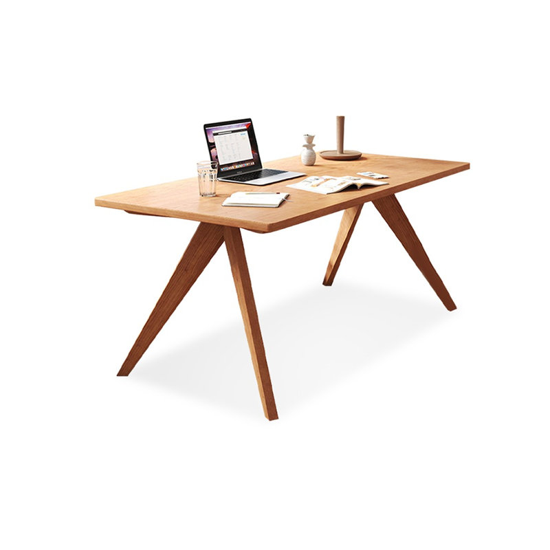 Table de salle à manger rectangulaire en bois massif brun, H 29,53 po x L 55,12 po x l 27,56 po
