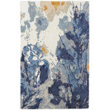 Floral Area Rug in Blue