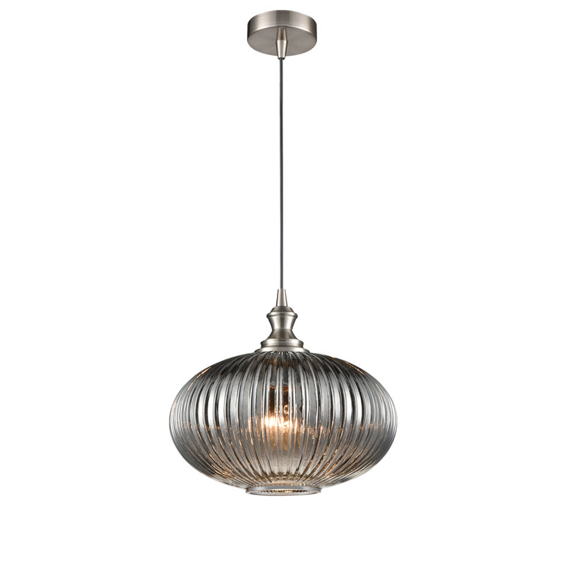 Soelch 1 - Light Satin Nickel Single Pendant, Black, 14.6cm H x 9.6cm W x 9.6cm D