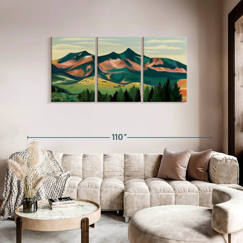 " Mountain " 3 - Pieces, 39" H x 80" W x 1.25" D
