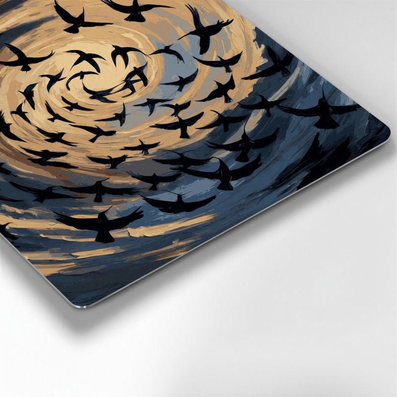 Oiseau commun en métal gris, H 192 po x l 192 po x P 0,05 po
