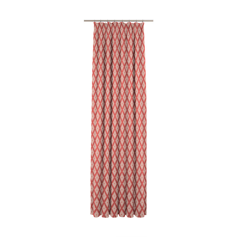 Esteban Pencil Pleat Opaque Curtains, Red, 145cm Width x 145cm Drop, With pleater tape