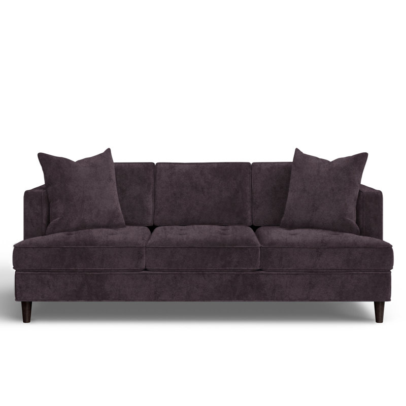 Upholstered 84'' Sofa, Bella Aubergine Performance Velvet