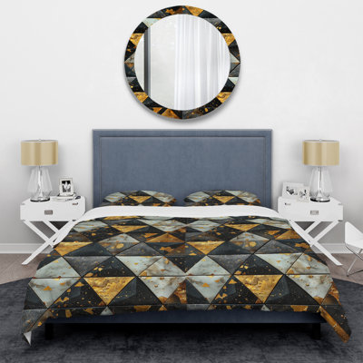 Black White Glam Triangle - Glam Duvet Cover Set
