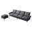 104.5" Convertible Couch, Leather, Dark Grey Technical Leather With