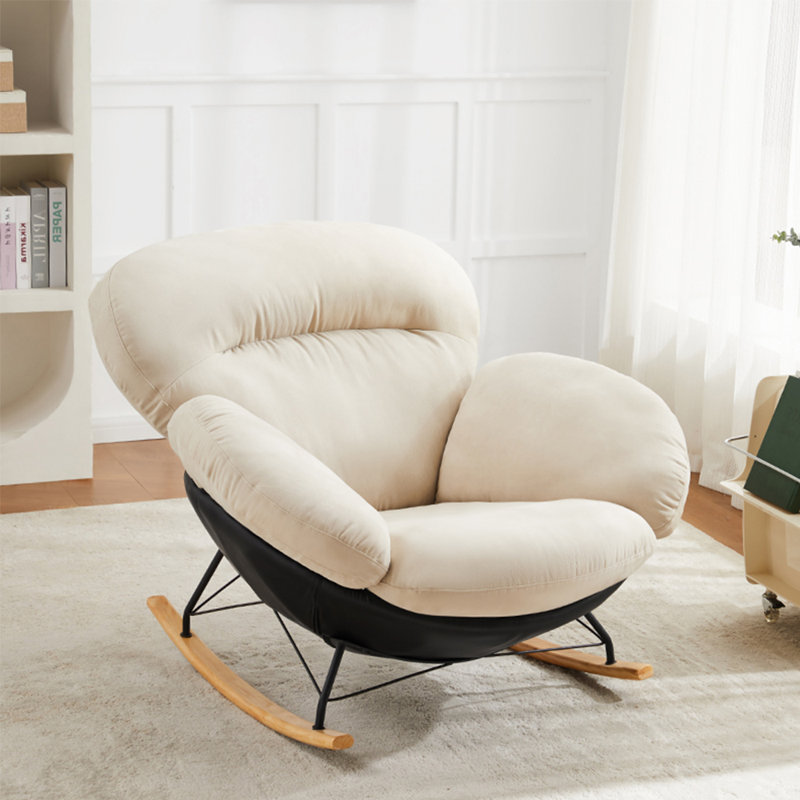 Fashion home casual eggshell lazy rocking chair, Black