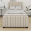 Lit plateforme tapissier avec lit gigogne-477070233