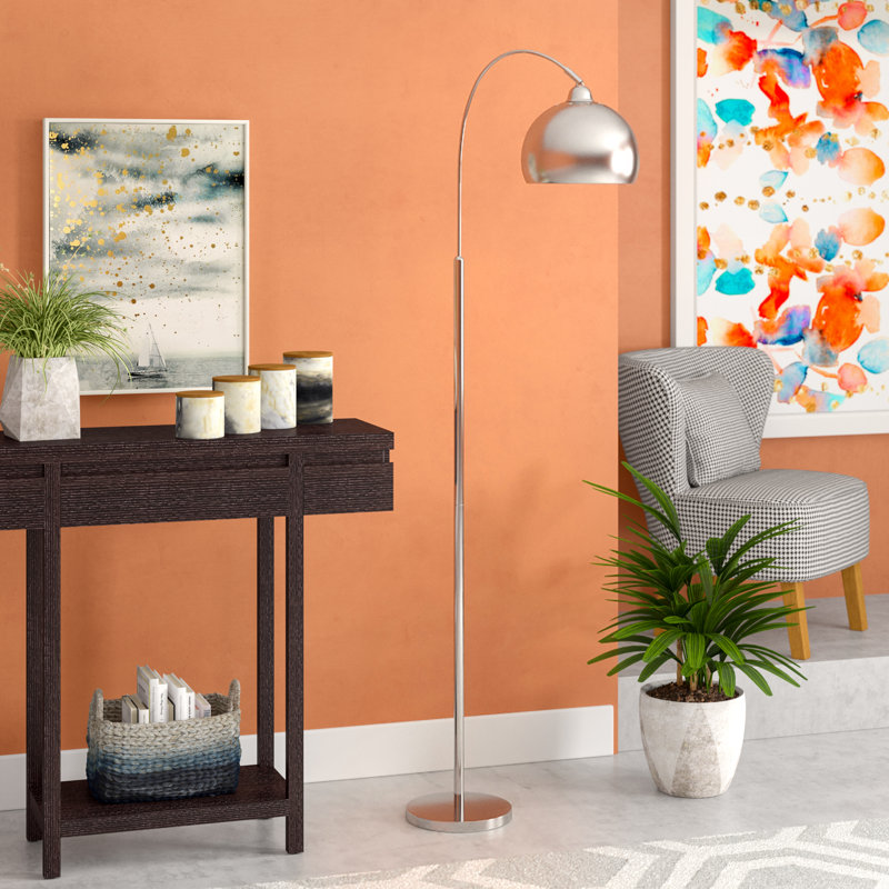 Lampe sur pied arquée 65,5 po Cedarburg, Acier poli
