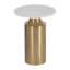 Table d'appoint cylindrique en fer blanc et marbre blanc 22 po Altrincham pour la maison et le bureau