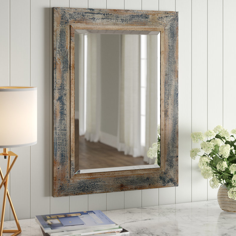 Latroyia Wood Rectangle Wall Mirror