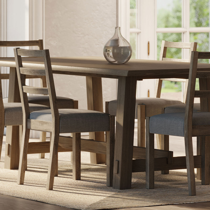 Maven Lane Yves Rustic Rectangular Wooden Dining Table, Gray