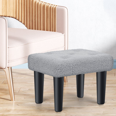 Tabouret carré gris clair