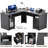Detcho 60'' L Shaped Executive Desk with Drawers and Power Outlets-673389968